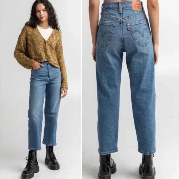 Levi's Denim - Levi’s Ribcage Straight Ankle Jeans High Rise Button Fly Blue Women's Size 28